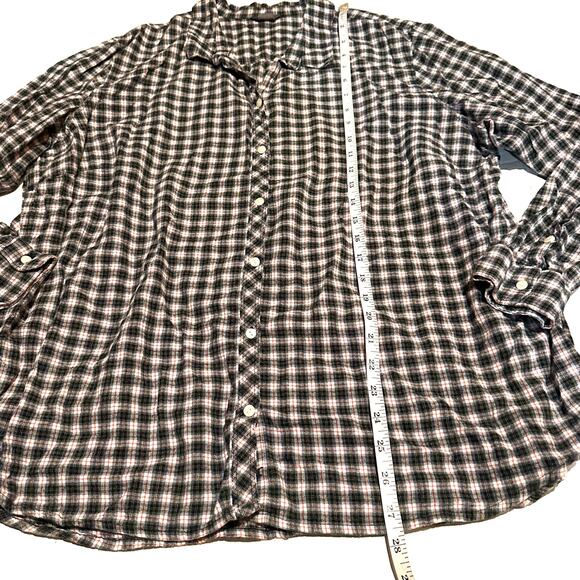 Eddie Bauer Plaid Button Front Light Flannel Shirt Women's Plus 2XL - Picture 7 of 8